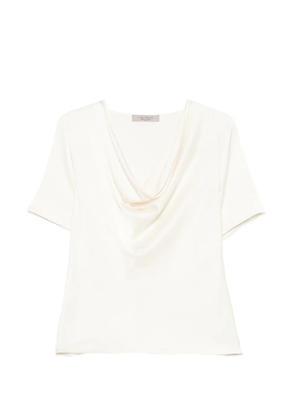 D.Exterior scoop-neck short-sleeve top - Neutrals