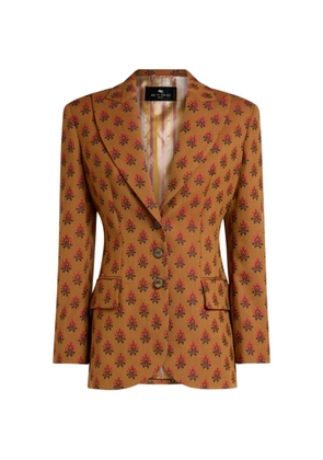 ETRO jacquard embroidered jacket - Brown