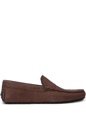 BOSS leather loafers - Brown