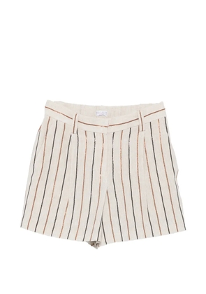 Brunello Cucinelli striped belt shorts - Neutrals