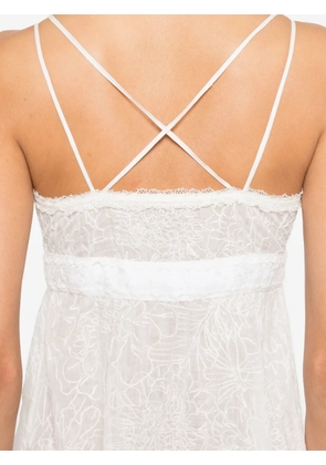 Ermanno Scervino flower-embroidered midi dress - White