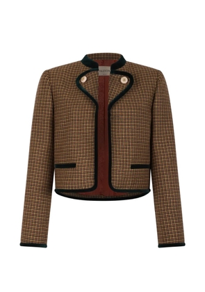 Valentino Garavani buttoned checked jacket - Brown
