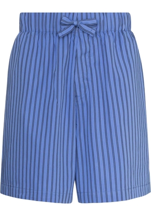 TEKLA striped drawstring pajama shorts - Blue