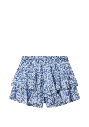 MARANT ÉTOILE JOCADIA ruffled floral-print mini shorts - Blue