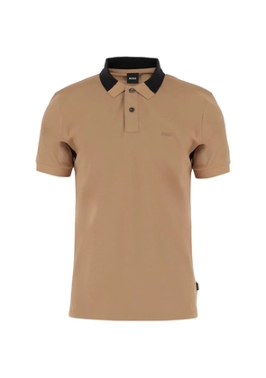 BOSS contrast-collar polo shirt - Neutrals