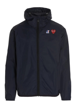 Comme Des Garçons Play hooded logo-patch jacket - Blue