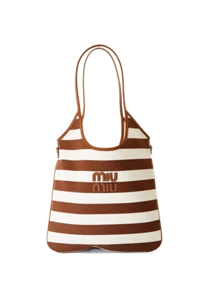 Miu Miu Pre-Owned 2020s Ivy striped shoulder-bag - Brown