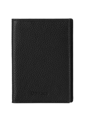 Doucal's tumbled leather passport holder - Black
