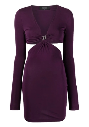 DSQUARED2 cut-out detail V-neck minidress - Purple