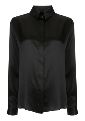 Gloria Coelho long-sleeve satin shirt - Black
