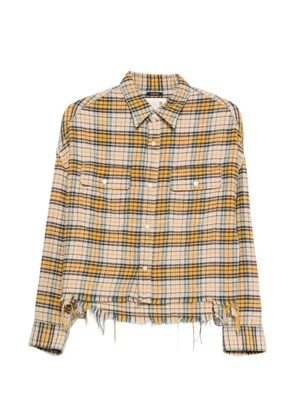 R13 plaid frayed shirt - Yellow