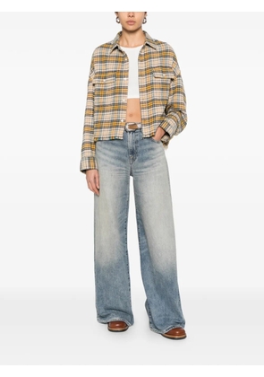 R13 plaid frayed shirt - Yellow