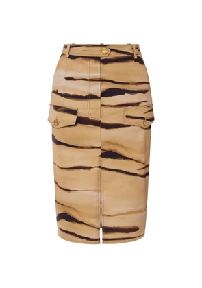 Elisabetta Franchi tiger-print safari midi skirt - Neutrals