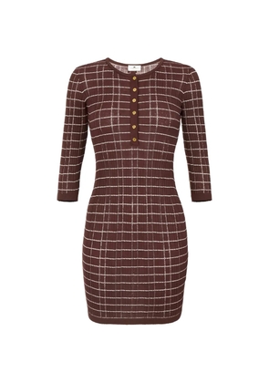 Elisabetta Franchi striped button mini dress - Brown