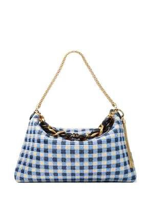 Jimmy Choo check chain shoulder bag - Blue