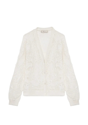 Blumarine butterfly-applique cardigan - White