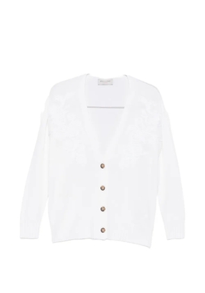 ERMANNO FIRENZE floral-embroidered cardigan - White