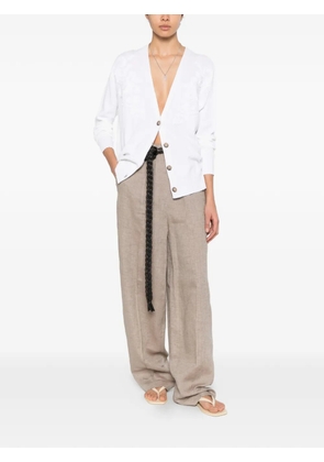 ERMANNO FIRENZE floral-embroidered cardigan - White