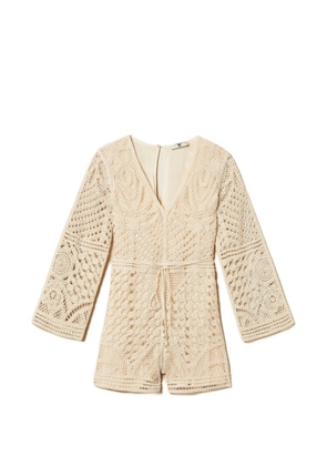 TWINSET crochet-knit playsuit - White