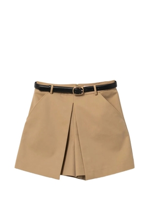 Self-Portrait gaberdine skorts - Neutrals