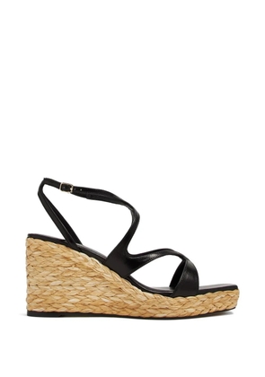 Jimmy Choo raffia leather heels - Black