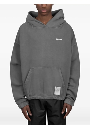 Satisfy logo-print hoodie - Grey