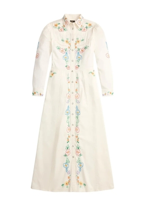 Ralph Lauren RRL floral-embroidered midi dress - Neutrals