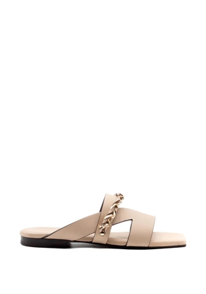 Donnarì criss-cross chain leather sandals - Neutrals