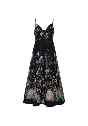 Cara Cara Pero floral midi dress - Black