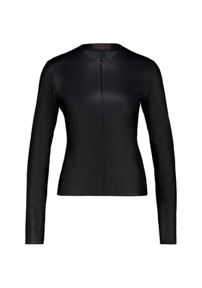 Stouls Imany long-sleeve leather top - Black