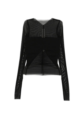 Rick Owens Combo sheer long-sleeve top - Black