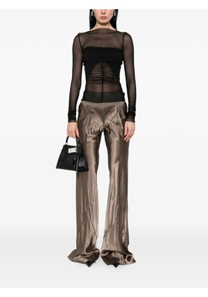 Rick Owens Combo sheer long-sleeve top - Black