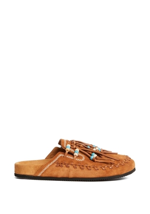 Alanui round-toe beaded mules - Brown