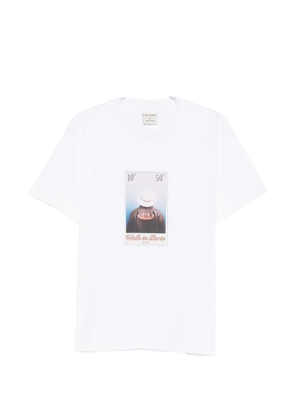WALK IN PARIS 'Lether Jacket' stamp cotton T-shirt - White