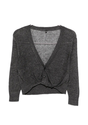 R13 twisted-front knit cardigan - Grey