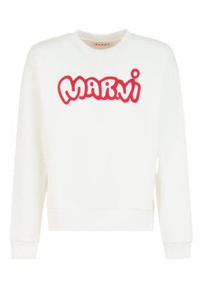 Marni cartoon-logo cotton sweater - White