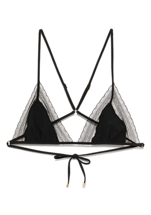 Kiki de Montparnasse lace inset string bikini top - Black