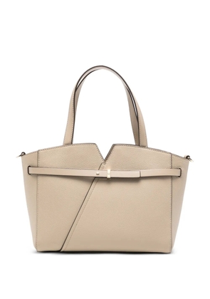 BOSS logo-detail leather shoulder bag - Neutrals