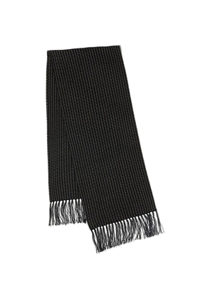 TAIGA TAKAHASHI pattern tassel scarf - Black