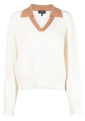 rag & bone collared cashmere jumper - White