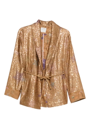 Forte Forte floral print tie jacket - Gold