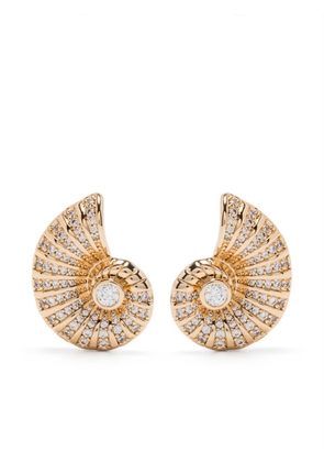 Self-Portrait Crystal Shell earrings - Gold