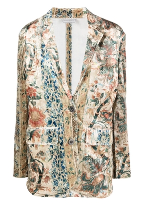 Pierre-Louis Mascia floral-print single-breasted blazer - Neutrals