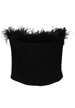 Patrizia Pepe feather-detailing strapless top - Black