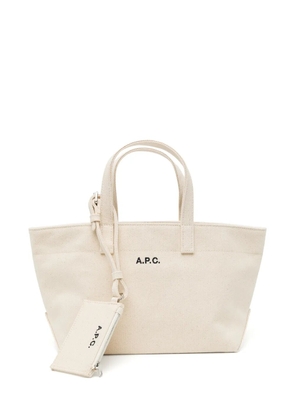A.P.C. small Le Drummer Toile tote bag - Neutrals