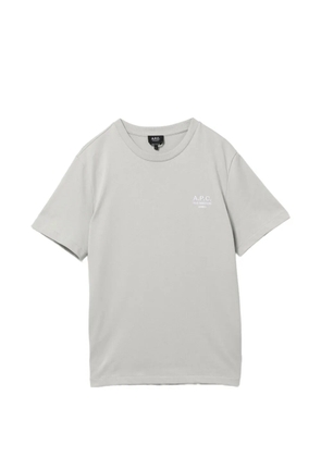 A.P.C. logo-embroidered round neck T-shirt - Grey
