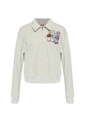 Kenzo rabbit-motif zip sweater - Grey