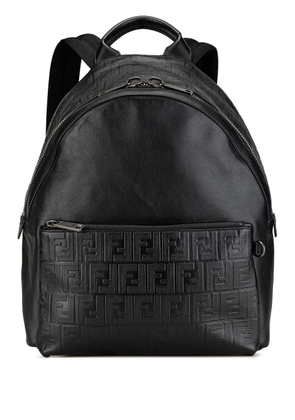 Fendi Pre-Owned 2000-2010 Vitello Grace Zucca Embossed Leather backpack - Black