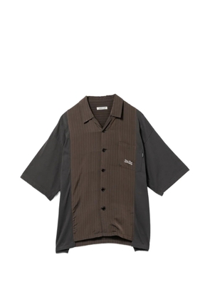 Undercover striped panel shirt - Brown