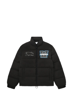 Off-White chest-appliqué puffer jacket - Black